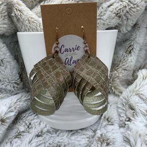 Croc leather twist earring